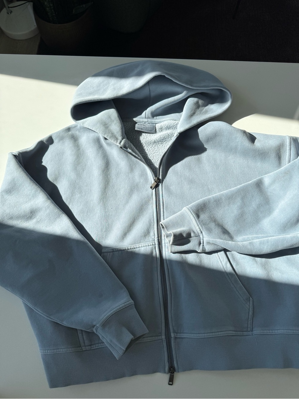 Simons Denim Blue Unisex Oversized Zip-up Hoodie